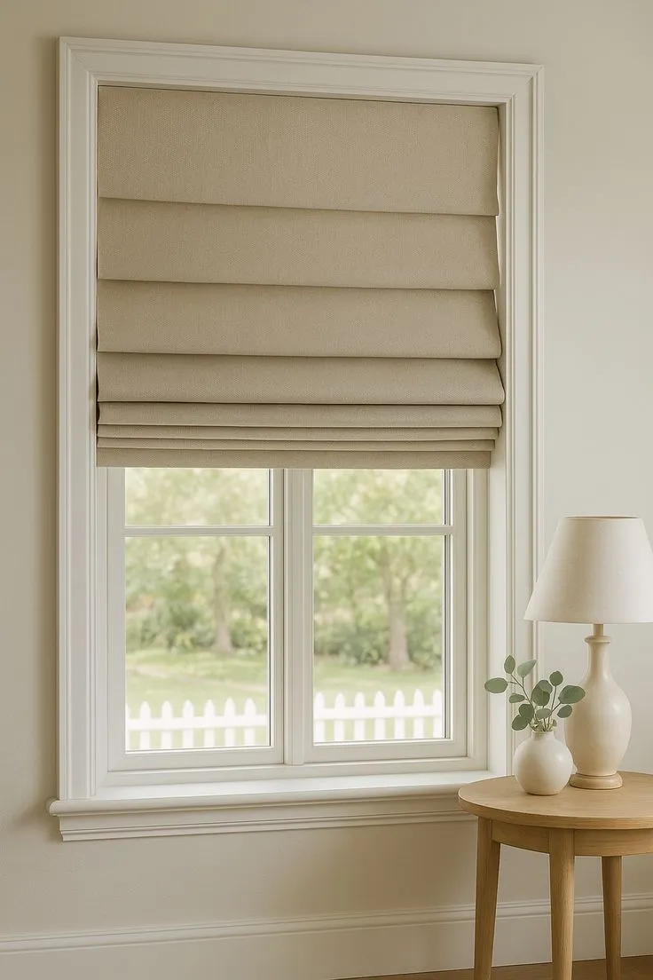 Roman Blinds with Curtains & Drapes at Deskanddecor