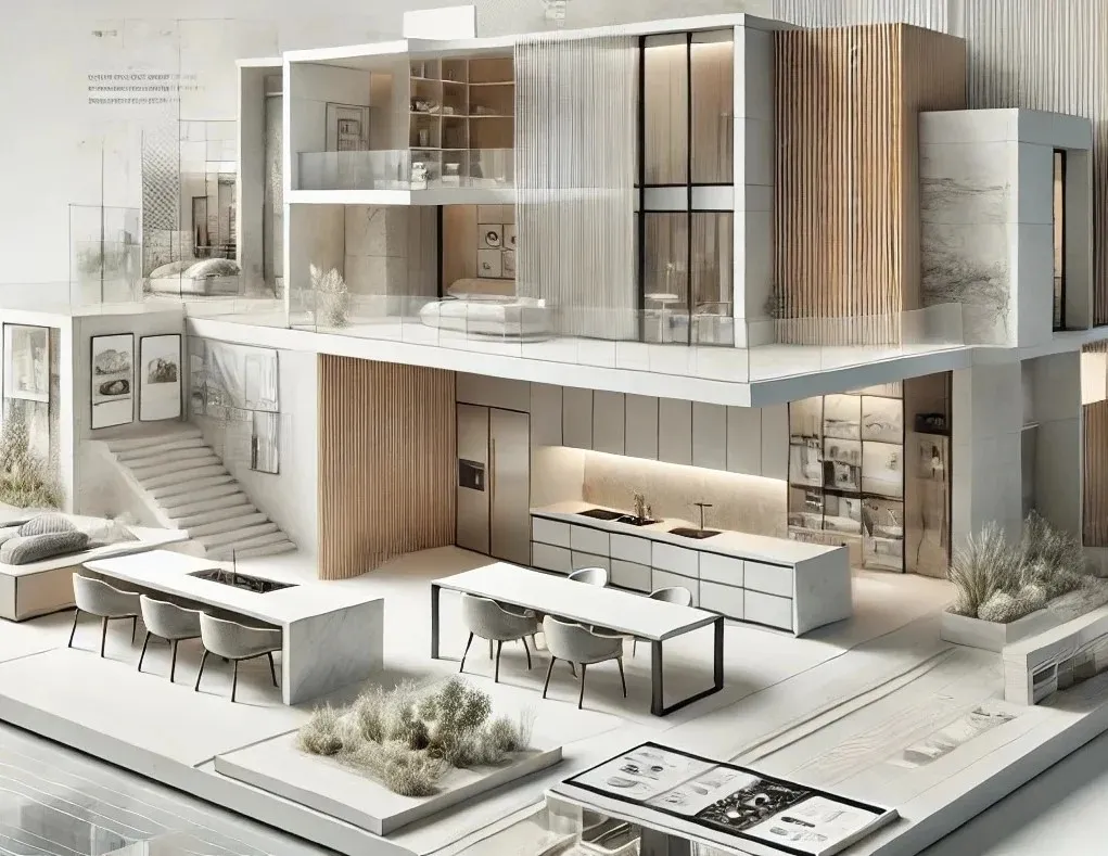 Conceptual Multi-Level Home Design – Sectional Cutaway View with Modern Living Room Designs at Deskanddecor