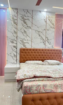 Soft glam bedroom with Modern Bedroom at Deskanddecor