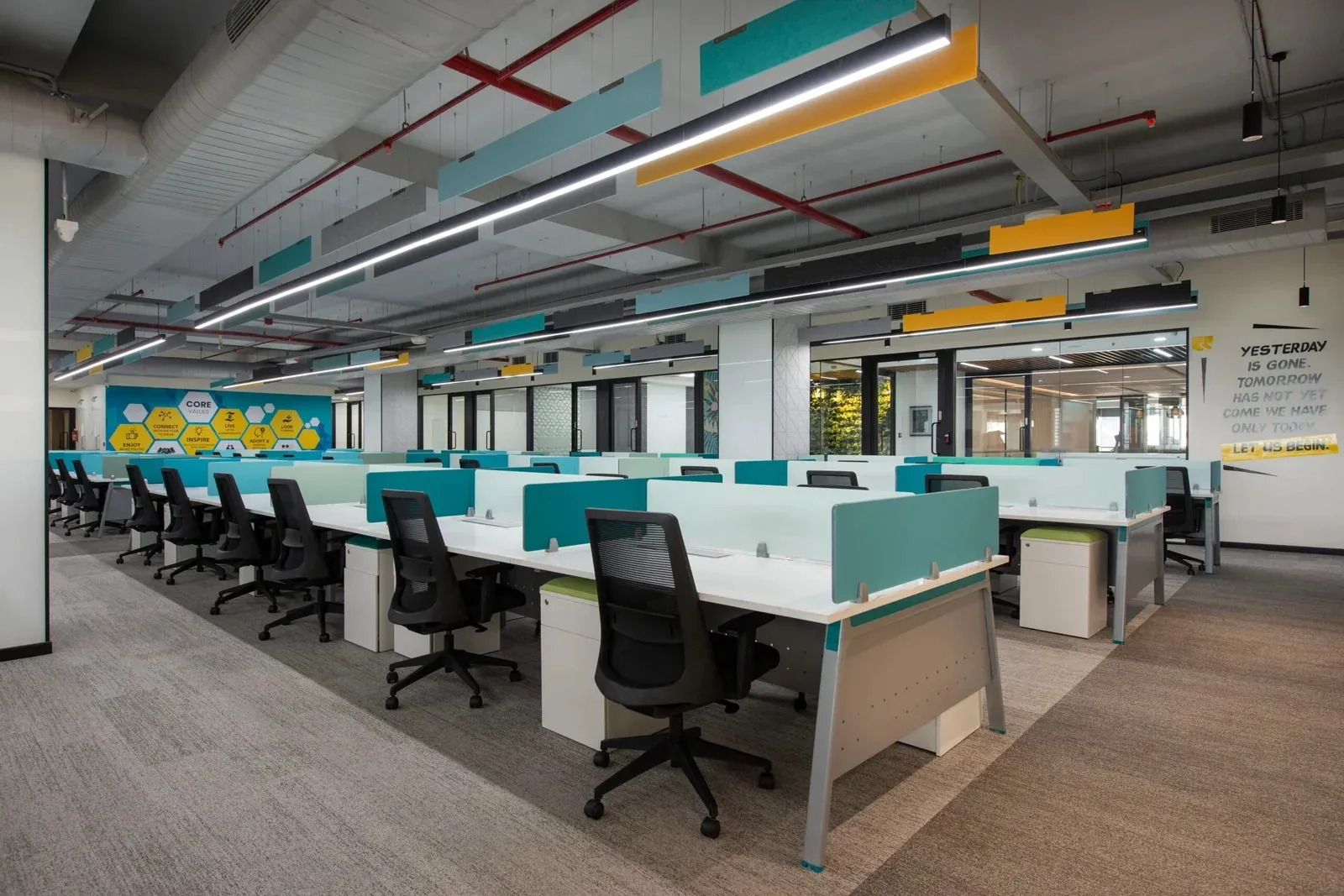 Modern Open-Plan Office Workspace with Modern Office Designs at Deskanddecor