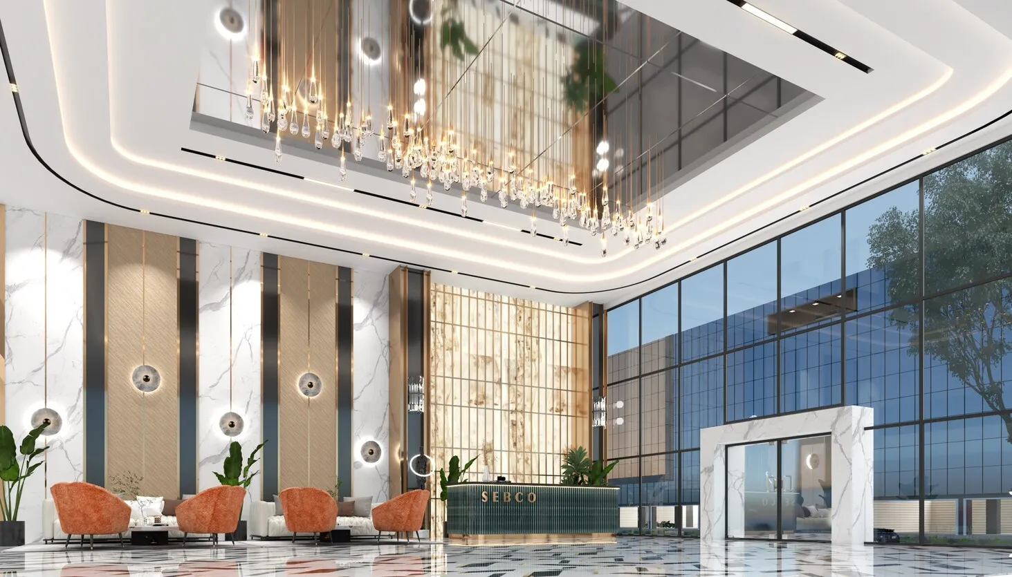 Main Lobby / Reception Hall — SEBCO Building with Front office at Deskanddecor