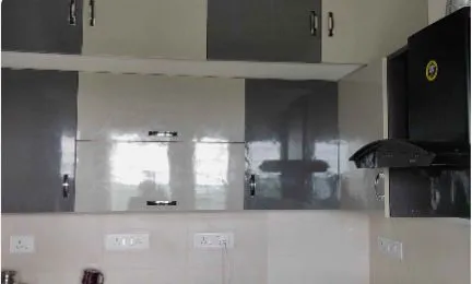 Modern Grey & White Modular Kitchen Overhead Cabinet. with Modular Kitchen Overhead Cabinet / wardrobes at Deskanddecor