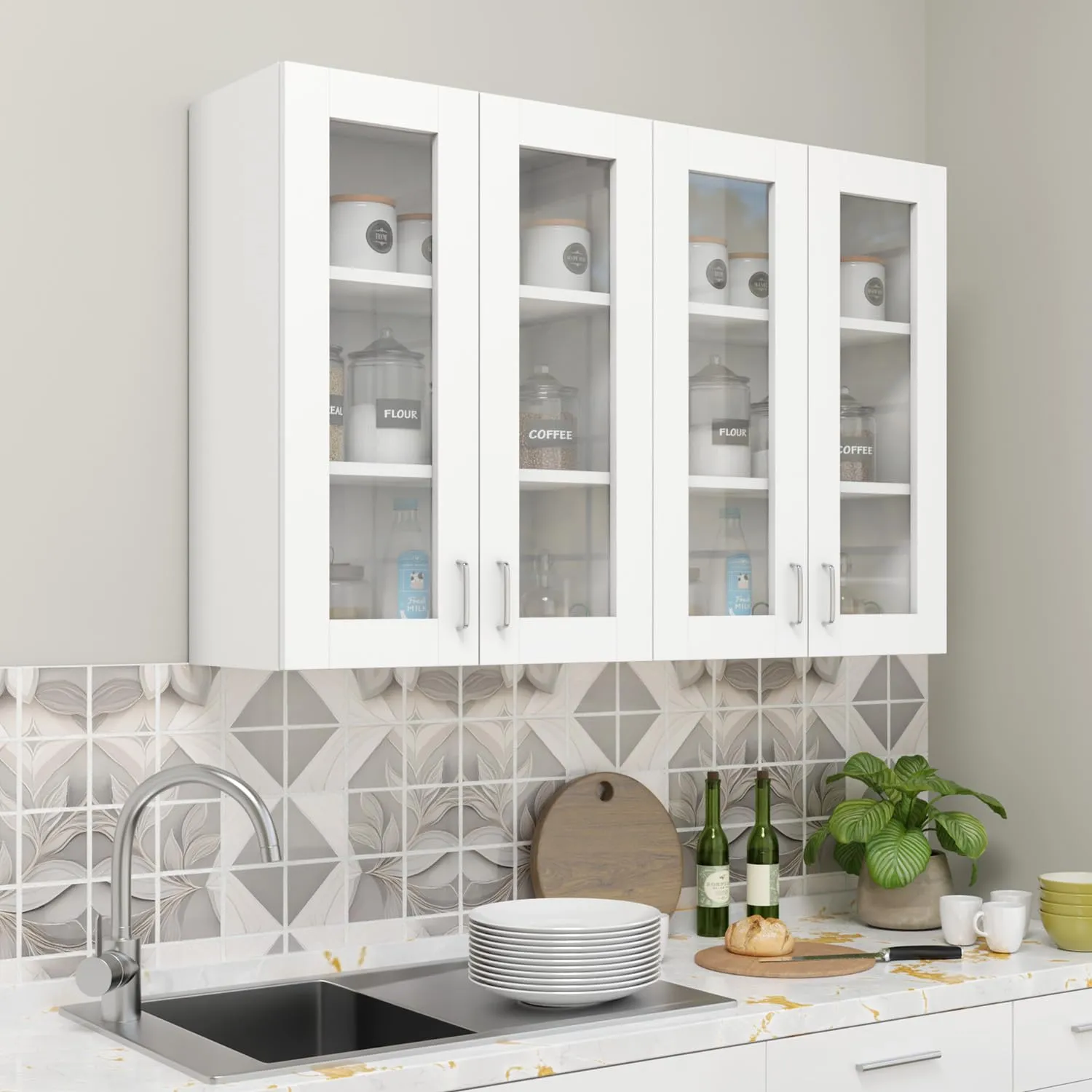 Modular Kitchen Wall Cabinet with Wall Cabinets at Deskanddecor
