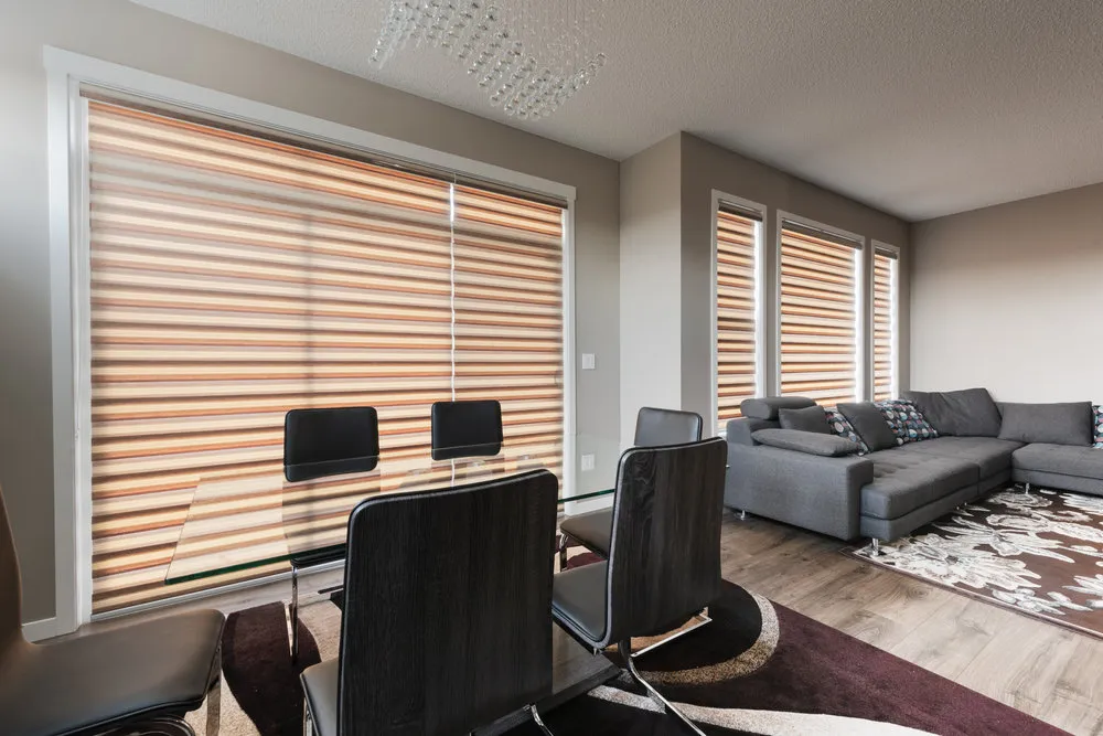 Multi-Tone Striped Zebra Blinds with Curtains & Drapes Desk and Decor
